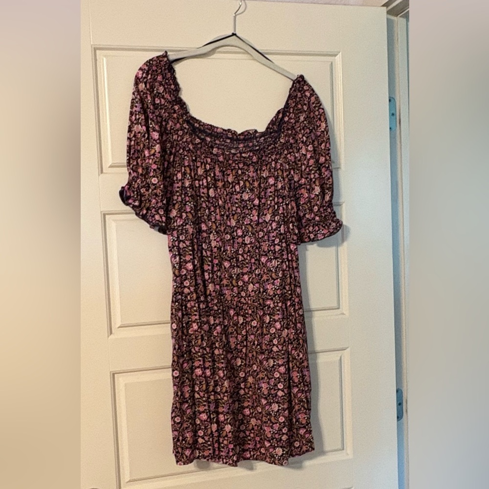 Old Navy Floral Mini Dress - Pink and Black